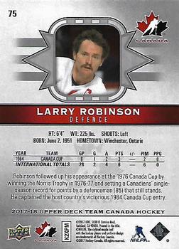 2017-18 Upper Deck Team Canada #75 Larry Robinson Back