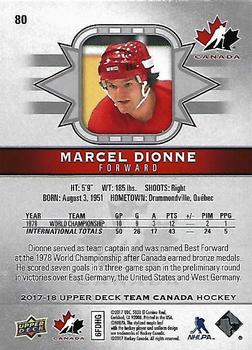 2017-18 Upper Deck Team Canada #80 Marcel Dionne Back