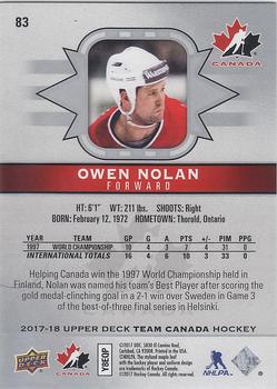 2017-18 Upper Deck Team Canada #83 Owen Nolan Back