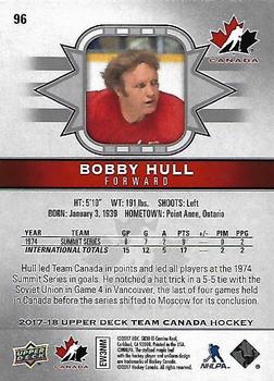 2017-18 Upper Deck Team Canada #96 Bobby Hull Back