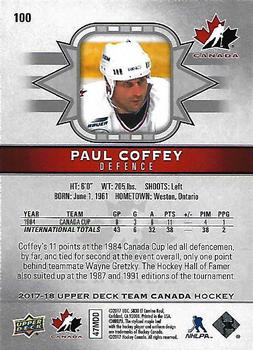 2017-18 Upper Deck Team Canada #100 Paul Coffey Back