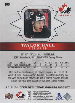 2017-18 Upper Deck Team Canada #109 Taylor Hall Back