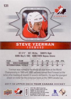 2017-18 Upper Deck Team Canada #131 Steve Yzerman Back
