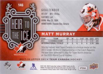 2017-18 Upper Deck Team Canada #146 Matt Murray Back