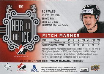 2017-18 Upper Deck Team Canada #151 Mitch Marner Back