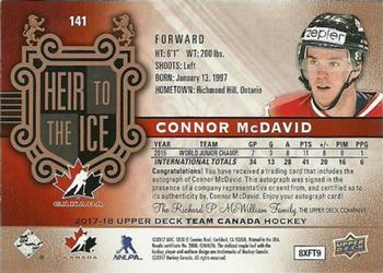 2017-18 Upper Deck Team Canada - Gold Foil Signatures #141 Connor McDavid Back