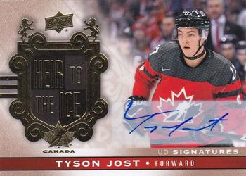 2017-18 Upper Deck Team Canada - Gold Foil Signatures #153 Tyson Jost Front