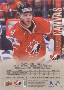 2017-18 Upper Deck Team Canada - Team Canada Canvas #TCC-4 Taylor Hall Back