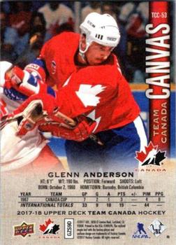 2017-18 Upper Deck Team Canada - Team Canada Canvas #TCC-53 Glenn Anderson Back