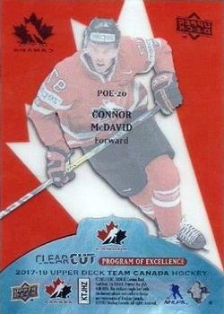 2017-18 Upper Deck Team Canada - Clear Cut Program of Excellence #POE-20 Connor McDavid Back