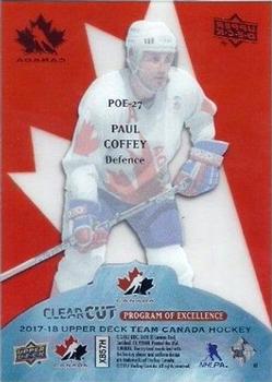 2017-18 Upper Deck Team Canada - Clear Cut Program of Excellence #POE-27 Paul Coffey Back