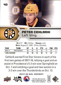 2017-18 Upper Deck AHL #40 Peter Cehlarik Back