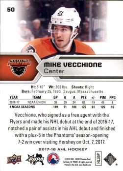 2017-18 Upper Deck AHL #50 Mike Vecchione Back