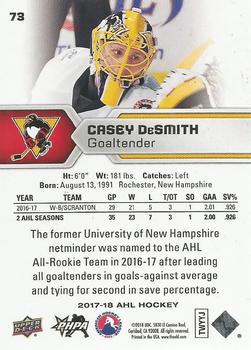 2017-18 Upper Deck AHL #73 Casey DeSmith Back