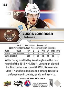 2017-18 Upper Deck AHL #82 Lucan Johansen Back