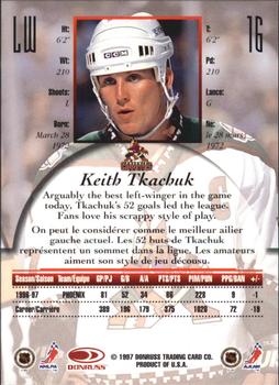 1997-98 Donruss Canadian Ice - Dominion Series Unnumbered #16 Keith Tkachuk Back