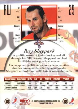 1997-98 Donruss Canadian Ice - Dominion Series Unnumbered #29 Ray Sheppard Back