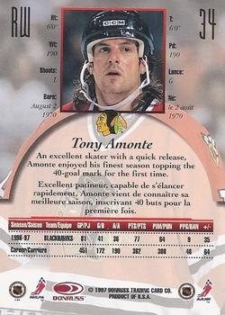 1997-98 Donruss Canadian Ice - Dominion Series Unnumbered #34 Tony Amonte Back
