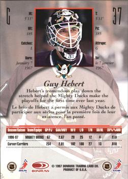 1997-98 Donruss Canadian Ice - Dominion Series Unnumbered #37 Guy Hebert Back