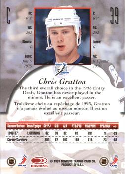 1997-98 Donruss Canadian Ice - Dominion Series Unnumbered #39 Chris Gratton Back