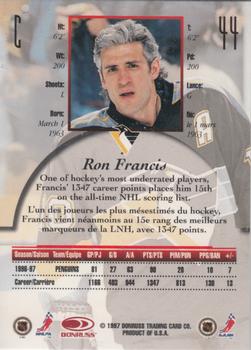1997-98 Donruss Canadian Ice - Dominion Series Unnumbered #44 Ron Francis Back