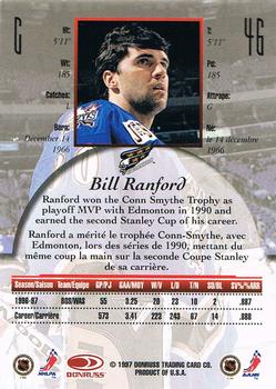 1997-98 Donruss Canadian Ice - Dominion Series Unnumbered #46 Bill Ranford Back