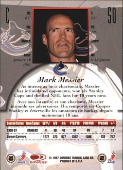 1997-98 Donruss Canadian Ice - Dominion Series Unnumbered #50 Mark Messier Back