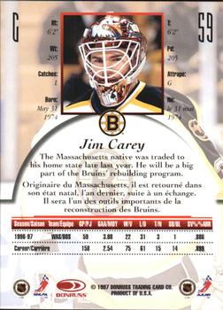 1997-98 Donruss Canadian Ice - Dominion Series Unnumbered #59 Jim Carey Back