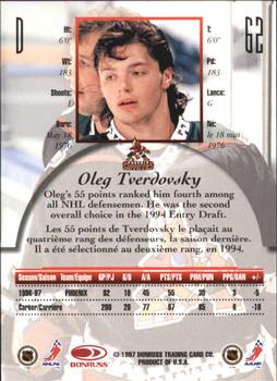 1997-98 Donruss Canadian Ice - Dominion Series Unnumbered #62 Oleg Tverdovsky Back