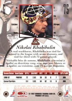 1997-98 Donruss Canadian Ice - Dominion Series Unnumbered #75 Nikolai Khabibulin Back