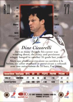1997-98 Donruss Canadian Ice - Dominion Series Unnumbered #77 Dino Ciccarelli Back