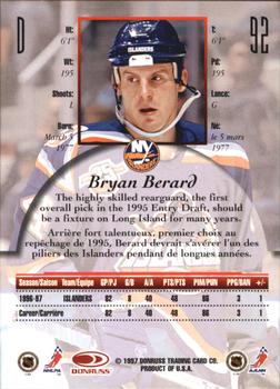 1997-98 Donruss Canadian Ice - Dominion Series Unnumbered #92 Bryan Berard Back