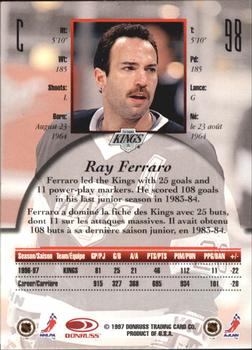 1997-98 Donruss Canadian Ice - Dominion Series Unnumbered #98 Ray Ferraro Back