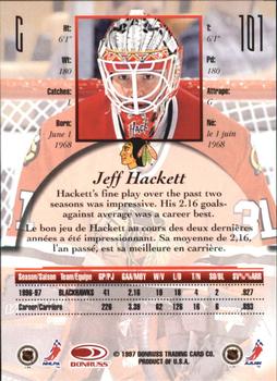 1997-98 Donruss Canadian Ice - Dominion Series Unnumbered #101 Jeff Hackett Back