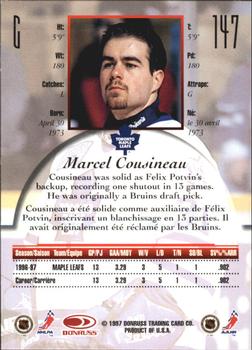 1997-98 Donruss Canadian Ice - Dominion Series Unnumbered #147 Marcel Cousineau Back