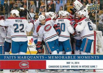2017 Upper Deck Montreal Canadiens Memorable Moments #MC-5 Canadiens Eliminate Bruins in Intense Game 7 Front