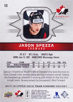 2017-18 Upper Deck Team Canada - UD Exclusives Silver #13 Jason Spezza Back