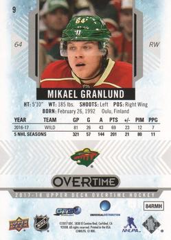 2017-18 Upper Deck Overtime #9 Mikael Granlund Back