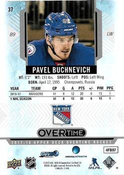 2017-18 Upper Deck Overtime #37 Pavel Buchnevich Back