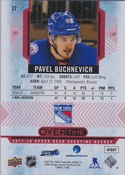 2017-18 Upper Deck Overtime - Red Foil #37 Pavel Buchnevich Back