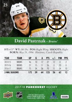 2017-18 Parkhurst #23 David Pastrnak Back