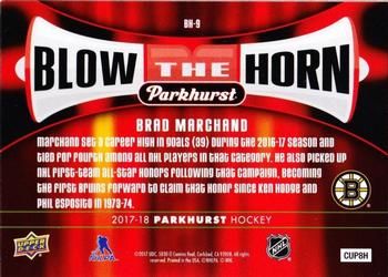 2017-18 Parkhurst - Blow the Horn #BH-9 Brad Marchand Back