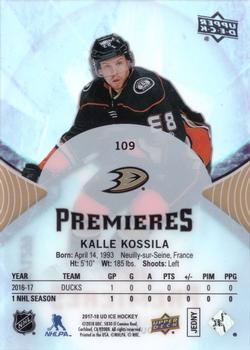 2017-18 Upper Deck Ice #109 Kalle Kossila Back