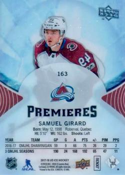 2017-18 Upper Deck Ice #163 Samuel Girard Back