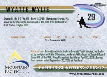 2016-17 Grandstand Everett Silvertips (WHL) #15 Wyatte Wylie Back