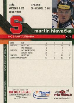 2005-06 Czech OFS #72 Martin Hlavacka Back