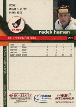 2005-06 Czech OFS #226 Radek Haman Back