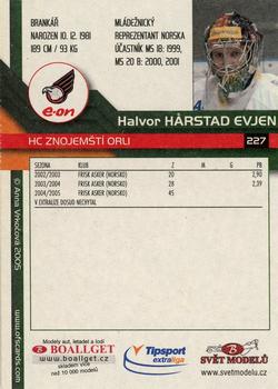 2005-06 Czech OFS #227 Halvor Harstad-Evjen Back