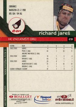 2005-06 Czech OFS #231 Richard Jares Back
