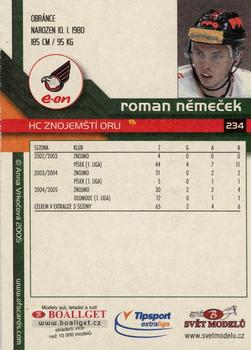 2005-06 Czech OFS #234 Roman Nemecek Back